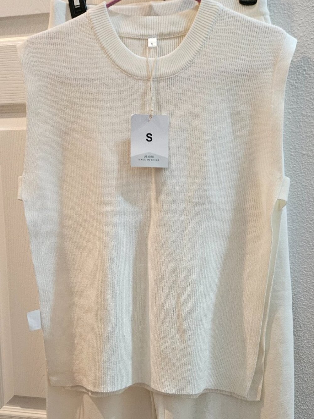 Sweater pants and top.